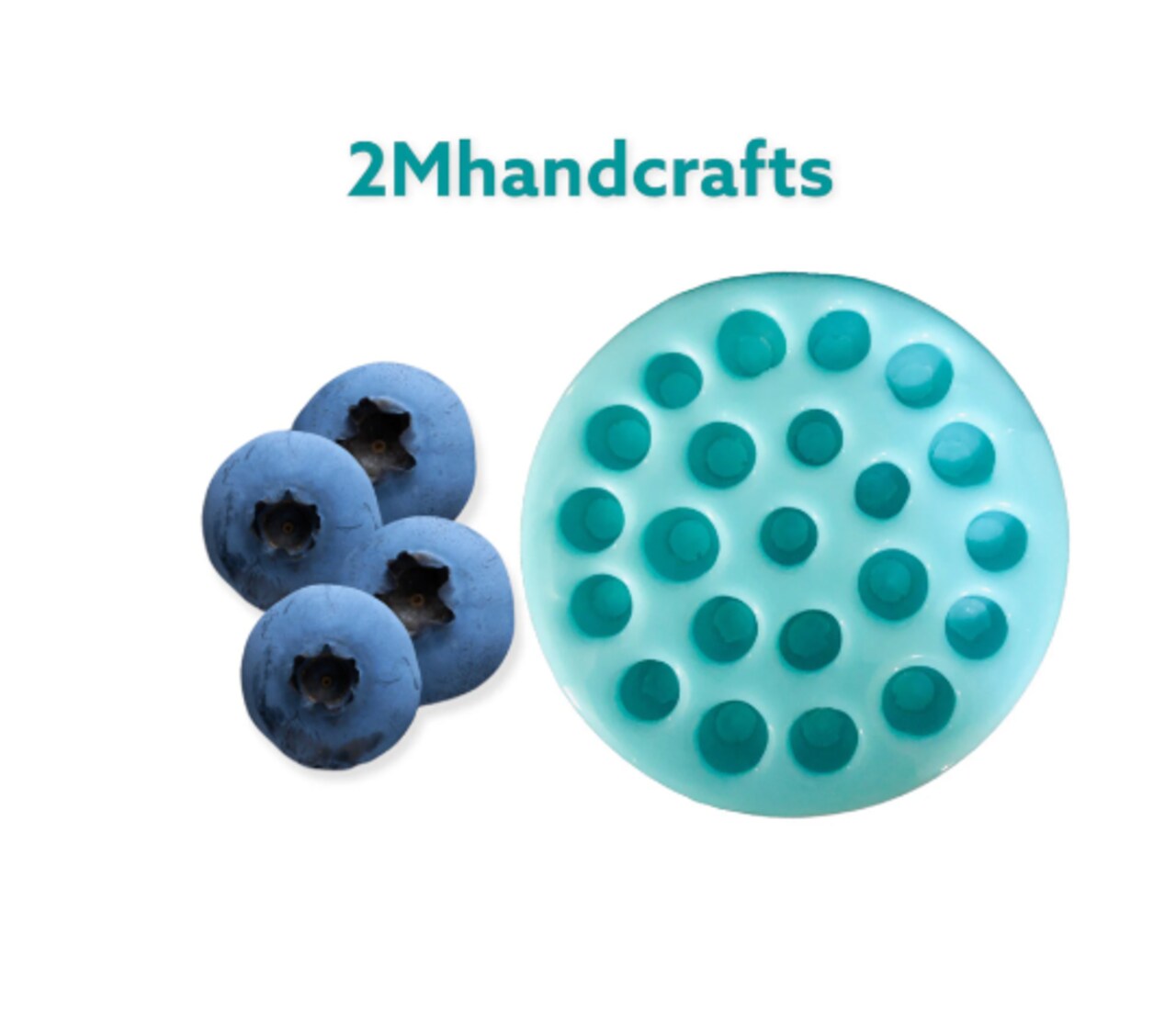 22pc Blueberry Silicone Mold | Realistic Food Shape Mold For Soap Embeds | Candle Embeds | Wax Melts Silicone Mold